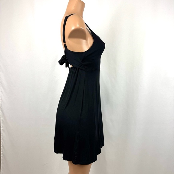 Volcom Easy Babe Mini Dress NWT Sleeveless Back Tie Black Soft Modal Sz S Boho - Picture 5 of 13